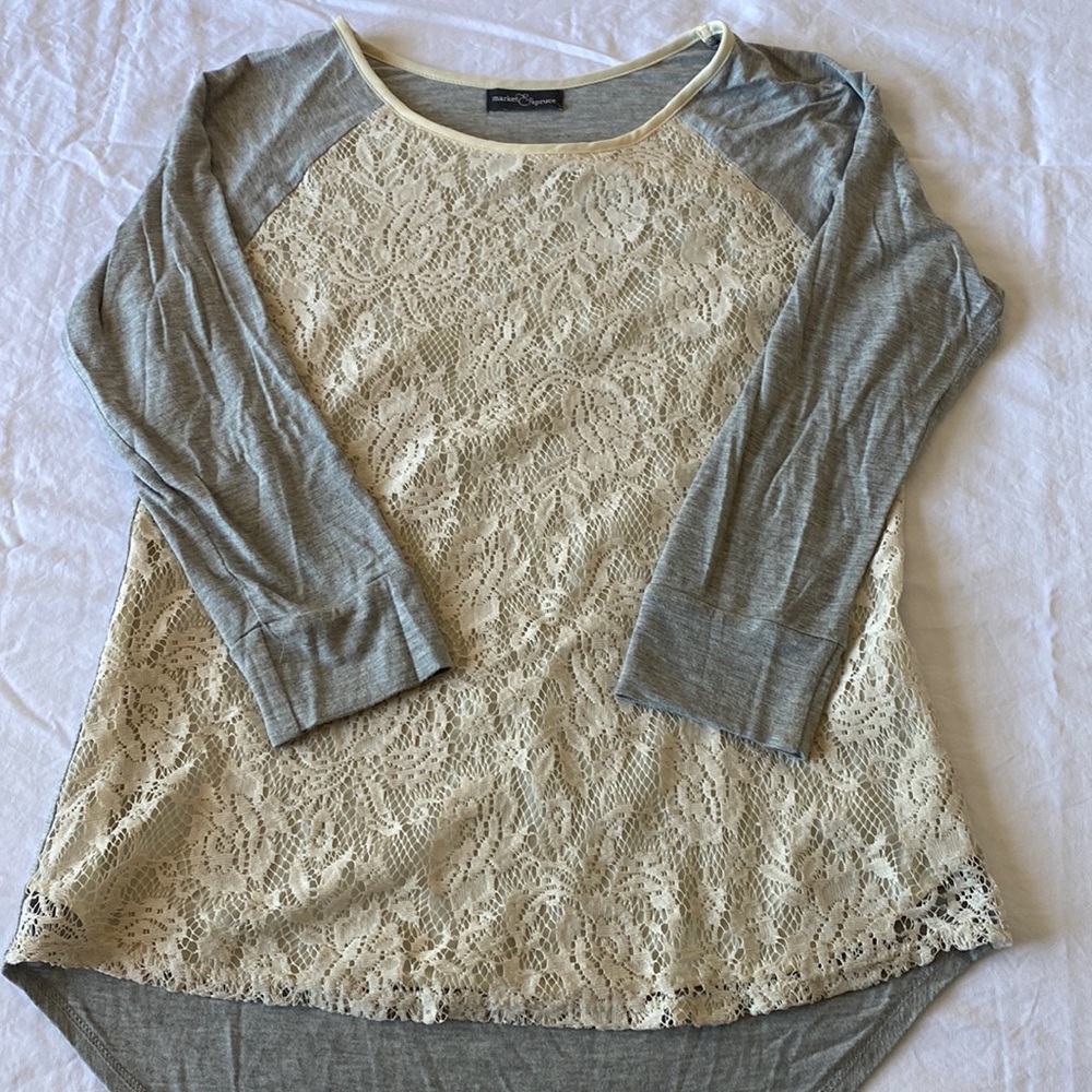 Market & Spruce (stitchfix) baseball lace tee S
